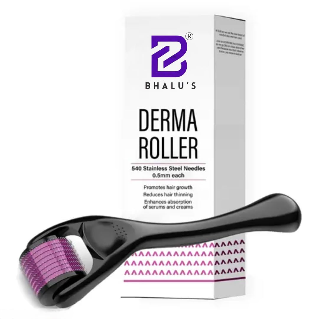 Derma Roller 0.5mm for Face Acne Scars, Hair Regrowth, Skin Ageing | 540 Titanium Micro Needles | Reduces Hair Fall, Stimulates Hair Follicles | Anti-Aging Scar Removal Treatment Facial Kit ( 1 Roller )-image-10