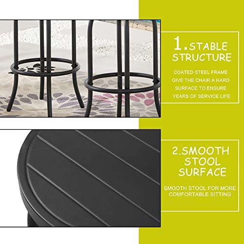 Image of LOKATSE HOME Outdoor Bar Height Stool Metal Bistro Chair Counter Footrest, Set of 4