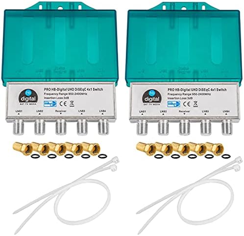 Hb-digital DiSEqC Schalter 4/1 - Satelliten Umschalter Für 4 LNBs An 1 Receiver
