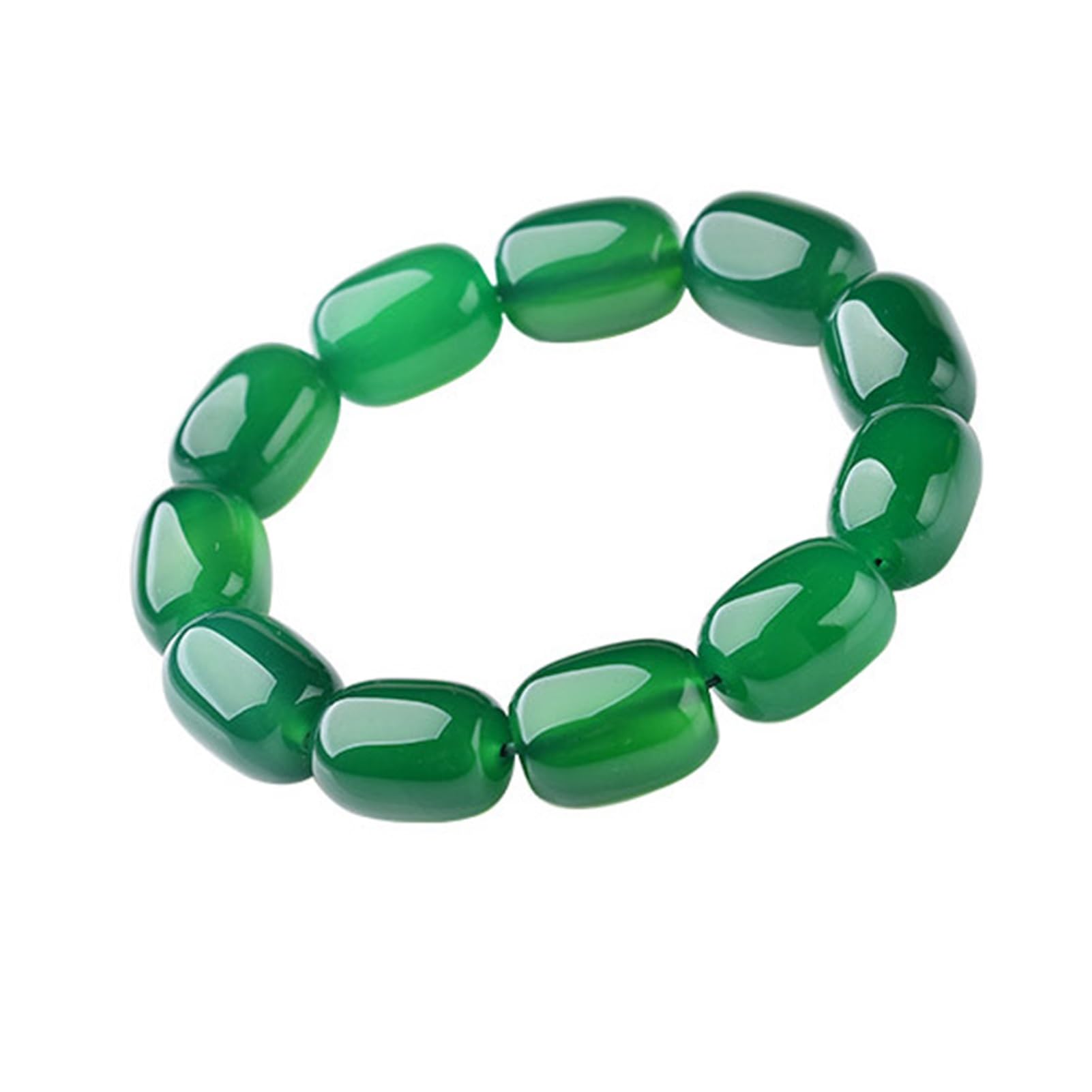 Bracelet de jade perlé extensible ajusté sans fermoir difficile