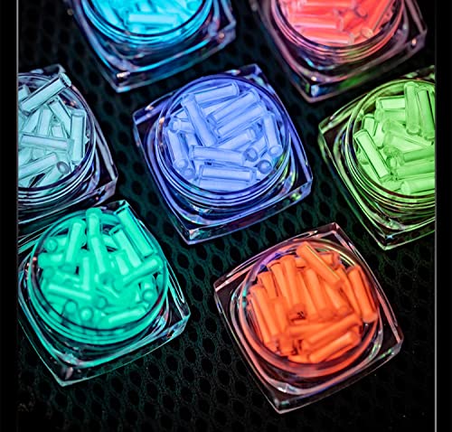 ULLiaN Glass Luminous Tube 16pcs, 1.5 * 6mm Luminous Vial Glow rods Made of Rare Earth Materials, EDC Players, for DIY Various EDC Accessories and Decoration. (Mix)