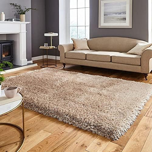 Image of Shaggy Rugs 3X5 FEET Soft and Cozy Carpet for Living Room & Hall, Bedroom, and Kids Room Non-Slip, High Pile, Machine Washable, Perfect for Any Room (Bg, Plain Solid)