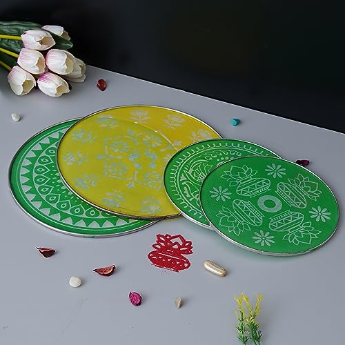 eCraftIndia Set of 4 Designer Diwali Rangoli Stencils for Door En...