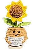 Inspirational Gifts for Women Crochet Sunflower Gifts Birthday Thank You Cheer Up Motivational Appreciation Gifts for Coworkers Social Worker Employee Friends Mom Sister