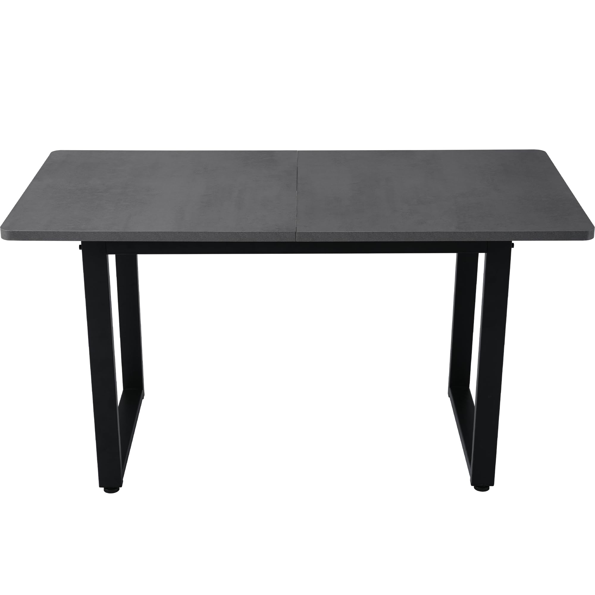 Merax Mesa de comedor de estilo industrial, mesas de comedor rectangulares, mesa de cocina moderna para sala de estar y comedor, 140 x 70 x 75 cm, color negro y gris (no ampliable)