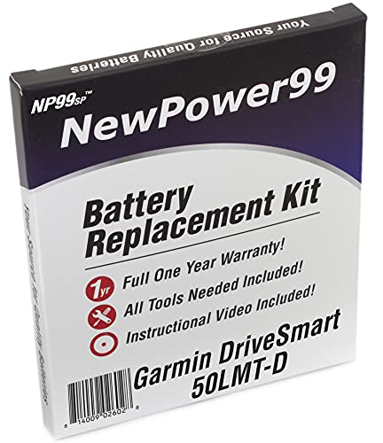 NP99sp NewPower99 Battery Replacement Kit with Battery, Video Instructions and Tools for Garmin DriveSmart 50LMT-D