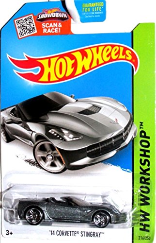 Hot Wheels 14 Corvette Stingray escala 1:64 plateado