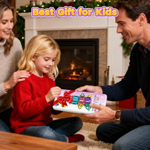 Image of 40PCS Magnetic Tiles Mini Travel Essentials Toddler Toys with Case Set, Preschool Montessori Education Magnetic Building Blocks Games Sensory Toys for 3 4 5 Year Old Boys Girls Birthday Gifts