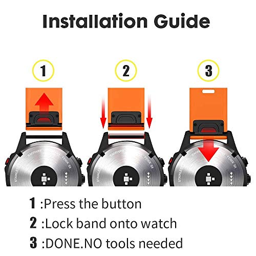 Notocity Compatible Fenix 5 Band 22Mm Width Soft Silicone Watch Strap For Fenix 5 Plus/Fenix 6/Fenix 6 Pro/Fenix 7/Exip/Forerunner 935/945/Approach S60/Quatix 5(Orange) #TOP5