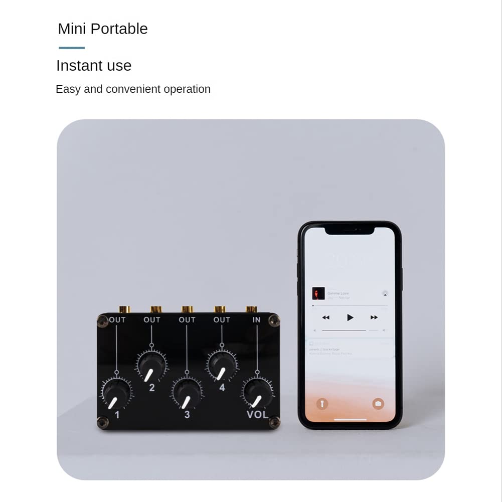 TM400 Mini frullatore stereo a 4 canali 1 in 4 Out per registrazioni in studio, mixer audio passivo piccolo e sofisticato