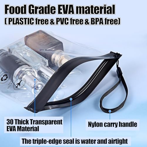 4Pcs Reusable TSA Approved Security Clear Toiletry Bag-Quart Size Travel Bag Tsa Approved for EU UK & US Carry-on Regulations Security Travel Bags for Liquids, Leakproof Travel Accessories4