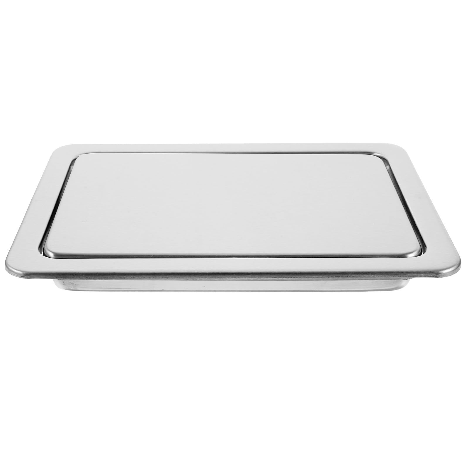 Tapa Empotrada de Acero Inoxidable Plata Diseño Abatible