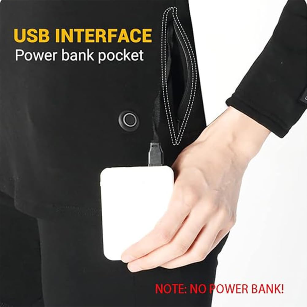 Komplet bielizny termicznej dla mężczyzn, męska bielizna termiczna góra-dół USB z kontrolą temperatury przez aplikację, ogrzewanie USB 20 stref,S