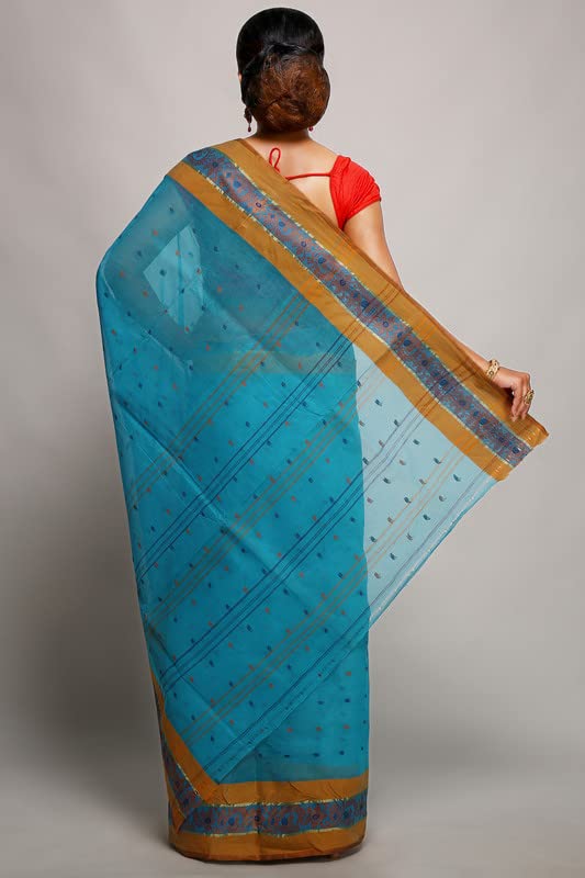 Image of BENGAL HANDLOOM Women's Tangail Cotton Tant Saree Model 5 with Butta Work without Blouse Piece