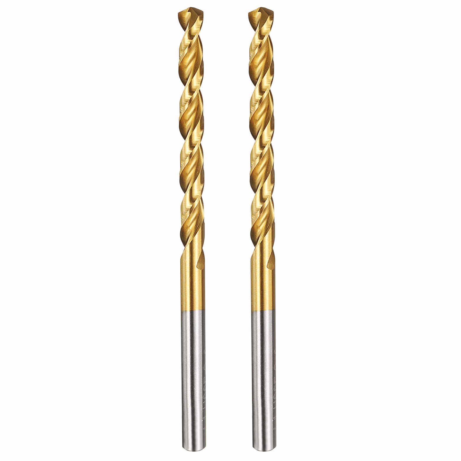 Kozelo 2pcs Drill Bit - [4.5mm Diameter] M42 8% Cobalt HSS Cutting Tool for Machining Hard Metal Stainless Steel Woodworking Handicraft Use, 135° Cutting Angle TiN