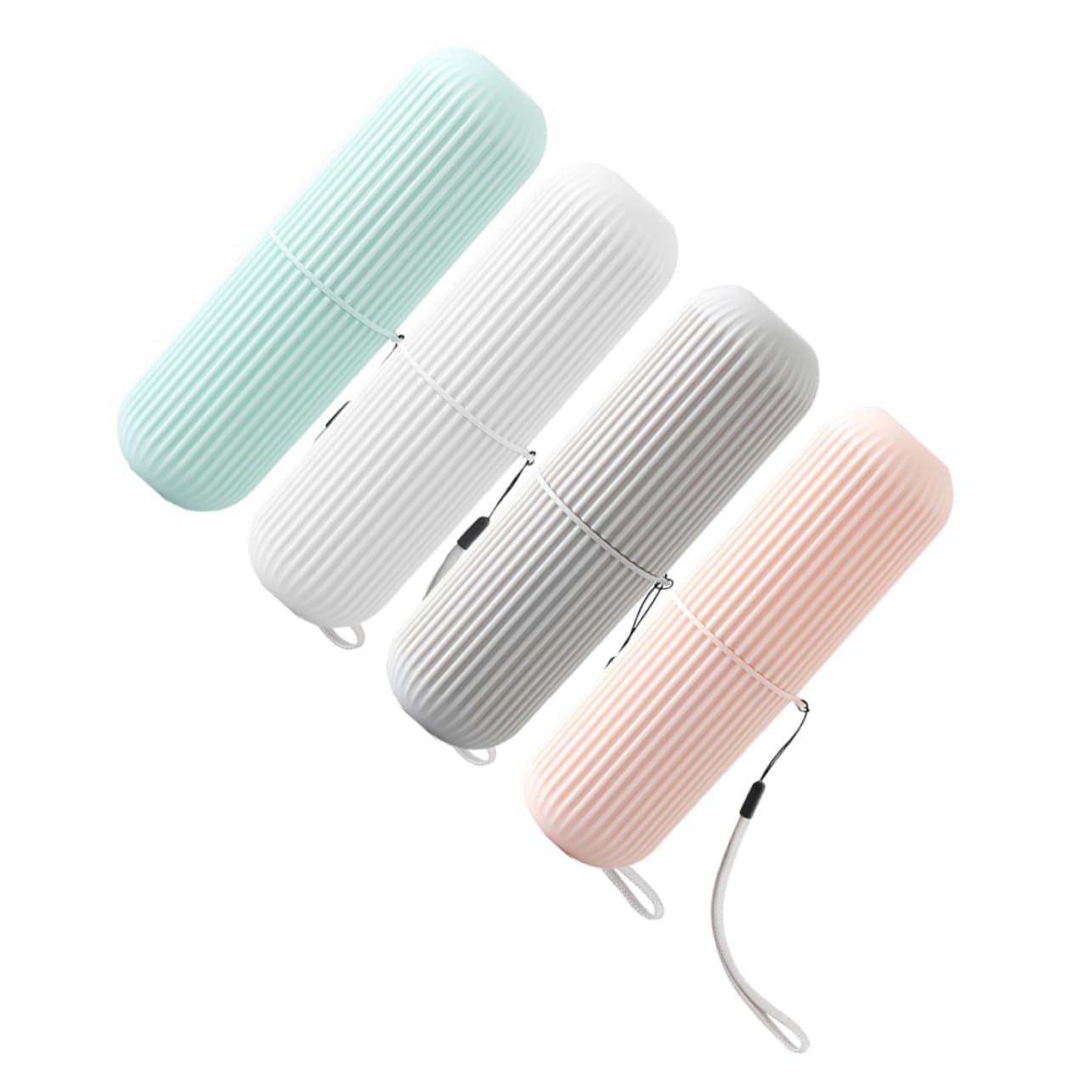 Ipetboom 4Pcs Portable Toothbrush Case Travel Toothbrush Holder Capsule Case for Storage Includes Grey for Travel and