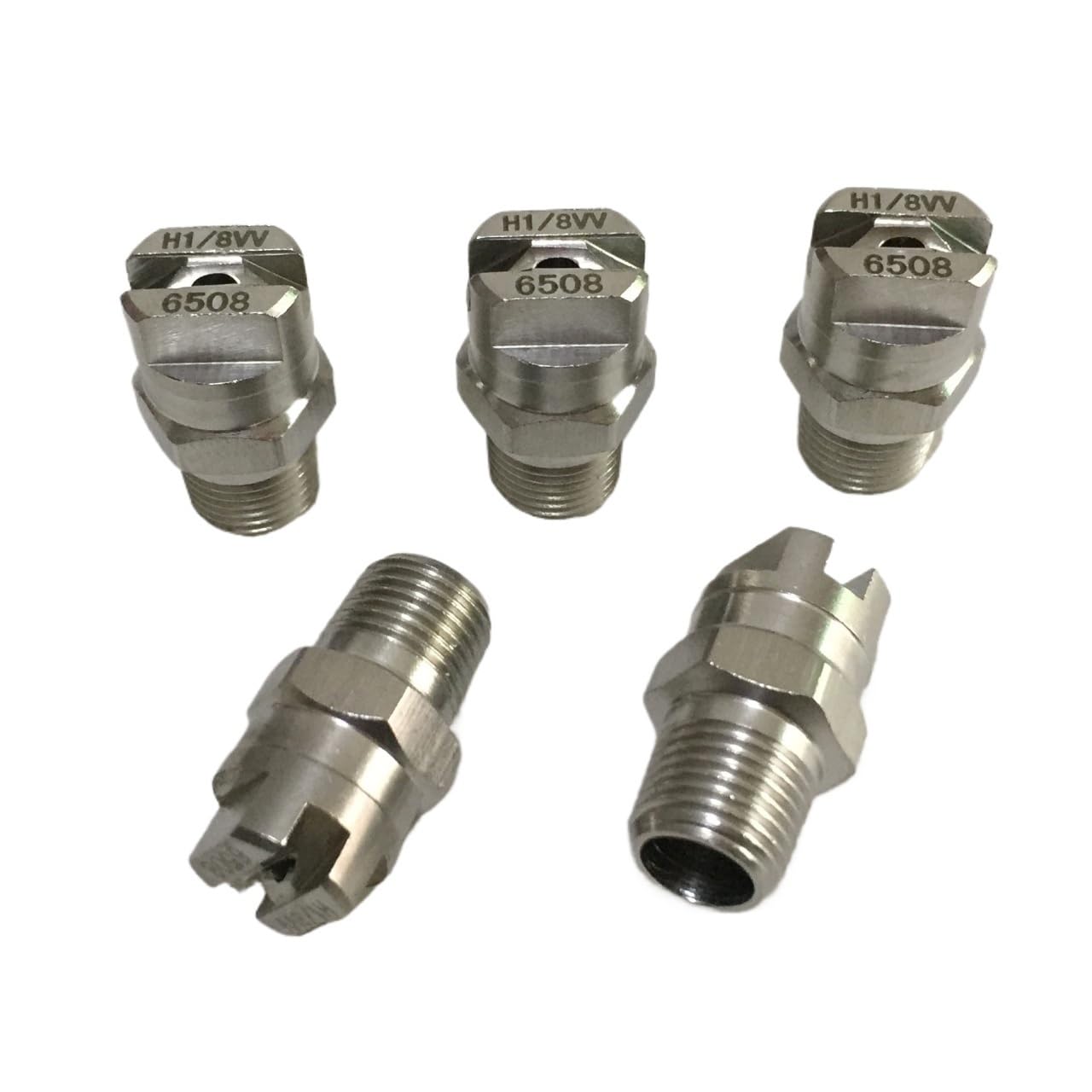 Boquilla de pulverización Abanico Plano en V 1/8" SS304, 10 Unidades, 25/40/45/65/80/95/110 Grados, for Limpieza Industrial/de fábrica y eliminación Polvo(6515)