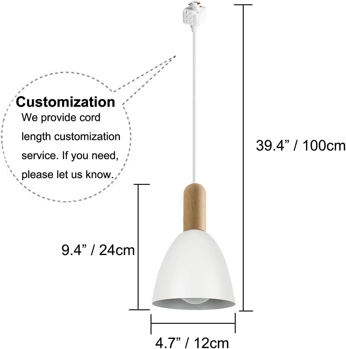 Kiven H Type Track Lamp Mini Pendant Lighting,Aluminum Hanging Light for Kitchen Island Living Room Bedroom Home Lighting Fixture,3-Light