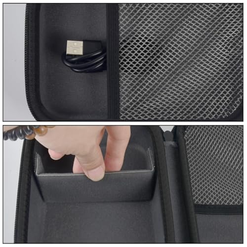 Image of Boobowl Hard Case for Phomemo M110 /M110S Label Maker, Case Only | Organized Label Roll Storage, Mesh Pocket for Charging Cable, Home Office Inventory, Small Business - Grey