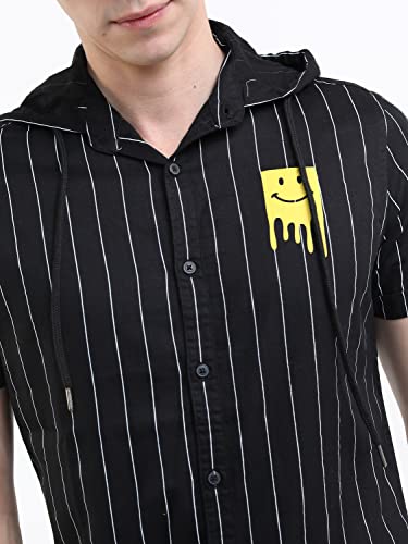 Image of Ketch Men Cotton Slim Fit Striped Half Sleeve Shirt
