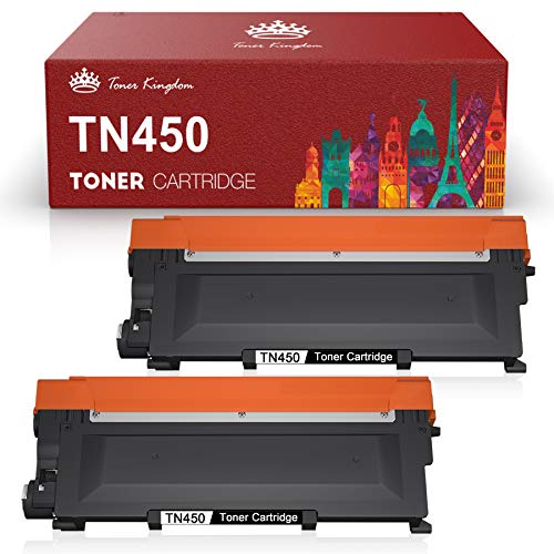 Toner Kingdom Compatible Toner Cartridge Replacement for Brother TN450 TN-450 TN420 TN-420 for HL-2240 HL-2270DW HL-2280DW MFC-7360N DCP-7065DN MFC7860DW Intellifax 2840 2940 Printer (2 Black)