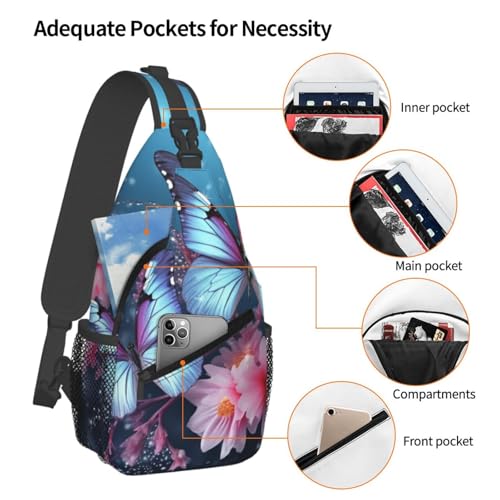 Bolso tipo sling unisex negro para viaje y senderismo miniatura 3