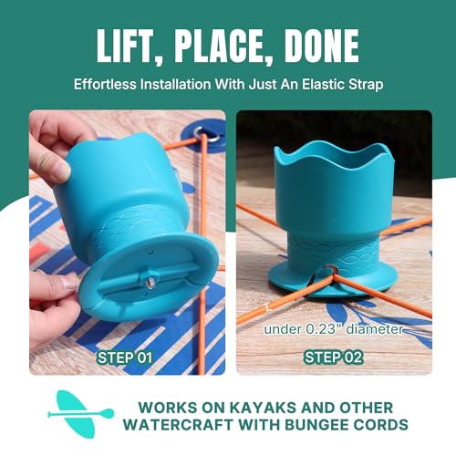 Image of niphean Paddle Board Cup Holder Versatile Paddle Board Accessories | Durable and Stable Drink Holder for SUP /Kayak /Boat Various Container Sizes, Fit Most Large-Sized Water Bottle Holder