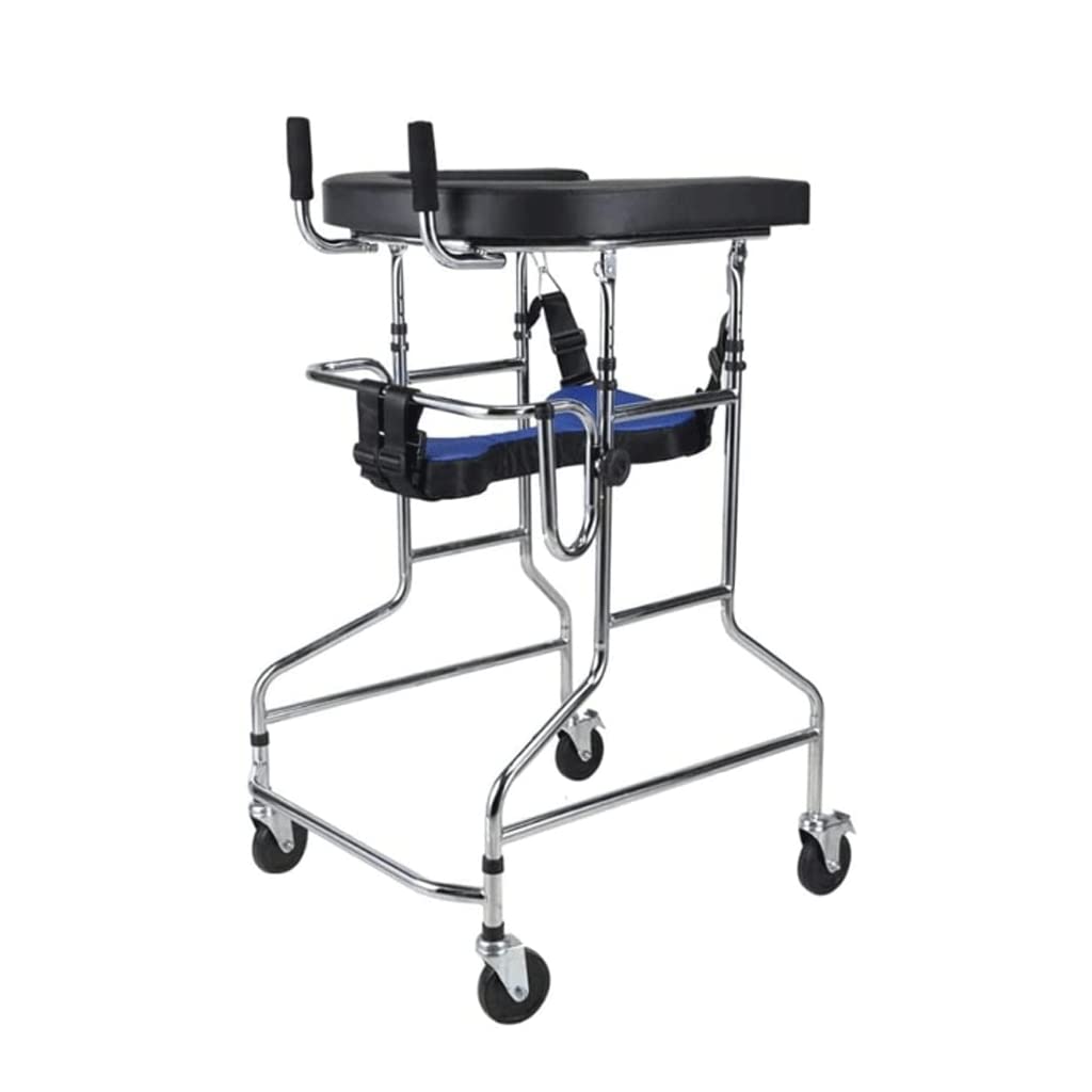 Andador para Personas Mayores con Ruedas y Asiento Rehabilitación de hemiplejía Marco de pie Ayuda para Caminar para discapacitados Andador médico portátil