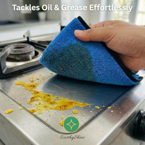 Image of Microfiber Cloths for Home Cleaning - Thick, Reusable & Lint-Free | for Kitchen, Dusting, Glass, Furniture & Other Surfaces (600 GSM, 40X40cm Pack of 2)