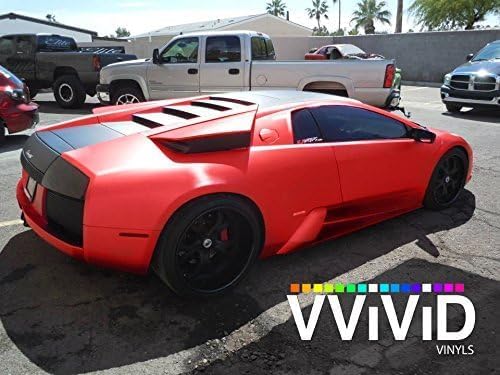 Miniatura 3 de VViViD Vinilo fundido de cromo satinado rojo para automóvil (25 x 5 pies)