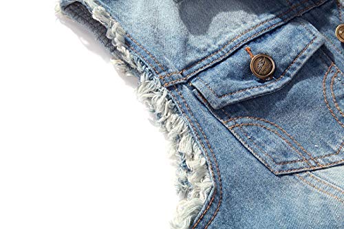 Men Denim Vest Sleeveless Jeans Jacket Casual Ripped Vintage Cowboy Vest3