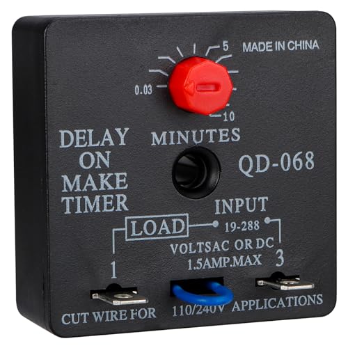 Weasch Delay On Make Timer, QD-068, 0.03 to 10 Min Adjustable Delay, 19-288 VAC OR DC (1)