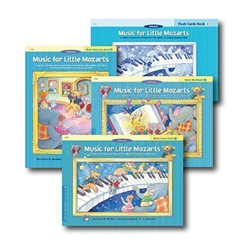Music for Little Mozarts Level 3 - Piano Curriculem Set - Lesson Book, Discovery Book, Workbook and Flash Cards Included