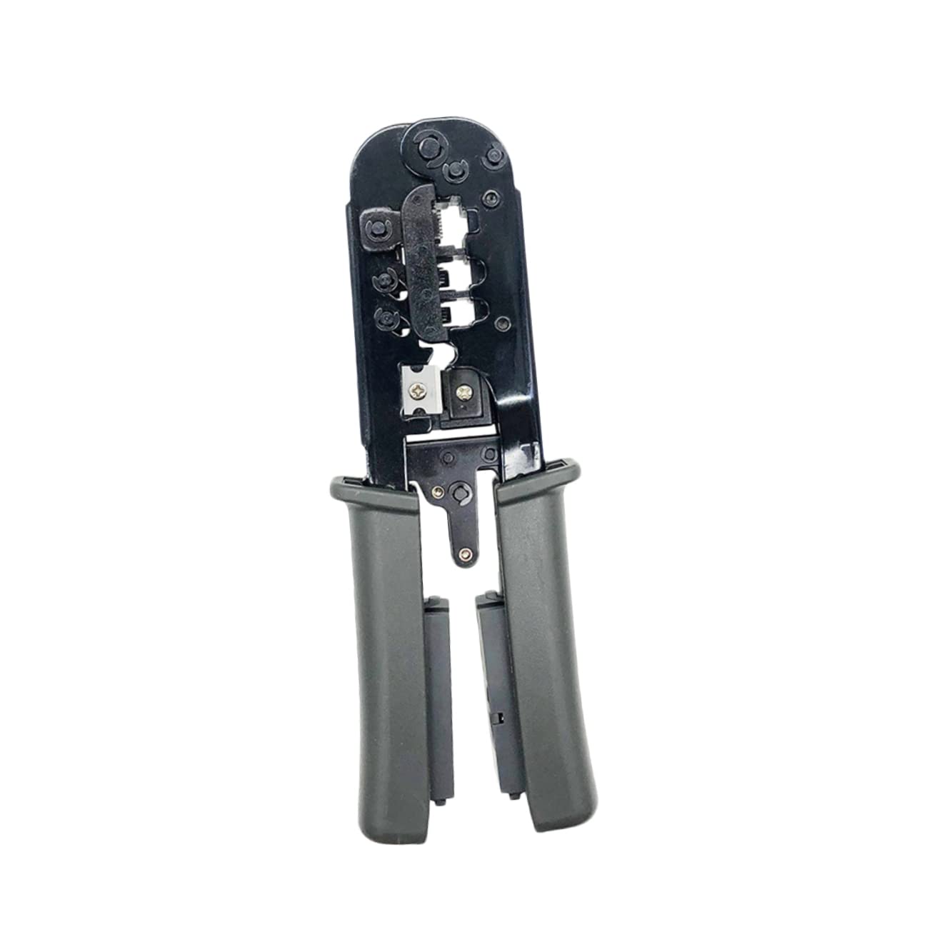 OSALADI Pinza Per Crimpare Cavi Con Spelafili e Tester Utensile Per Crimpare Pass-through Per Connettori in Acciaio Resistente