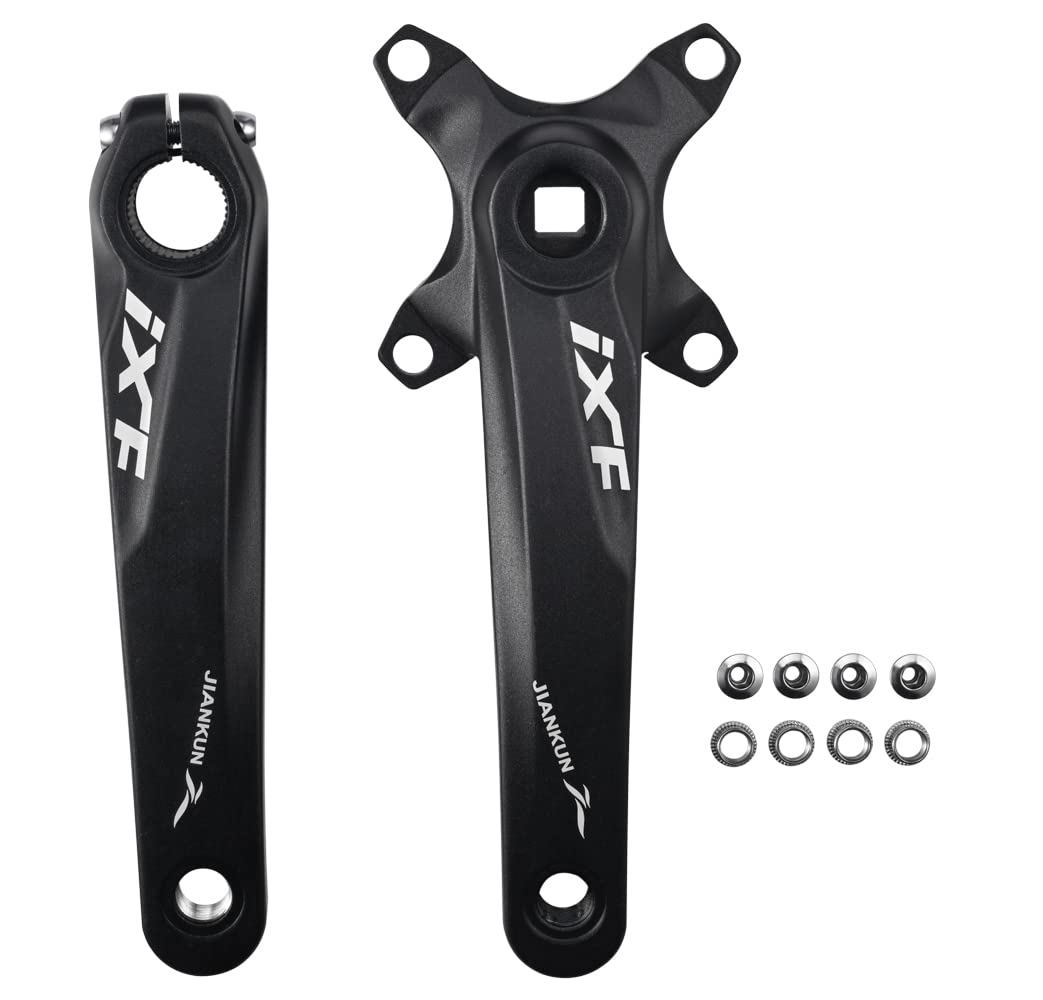 FOMTOR Pédalier Vélo 170 Mm - Plateau Simple 104 BCD 30/32T, Pour Vélo 1 Vitesse, Fixie, Route, Montagne (Noir/Rouge)