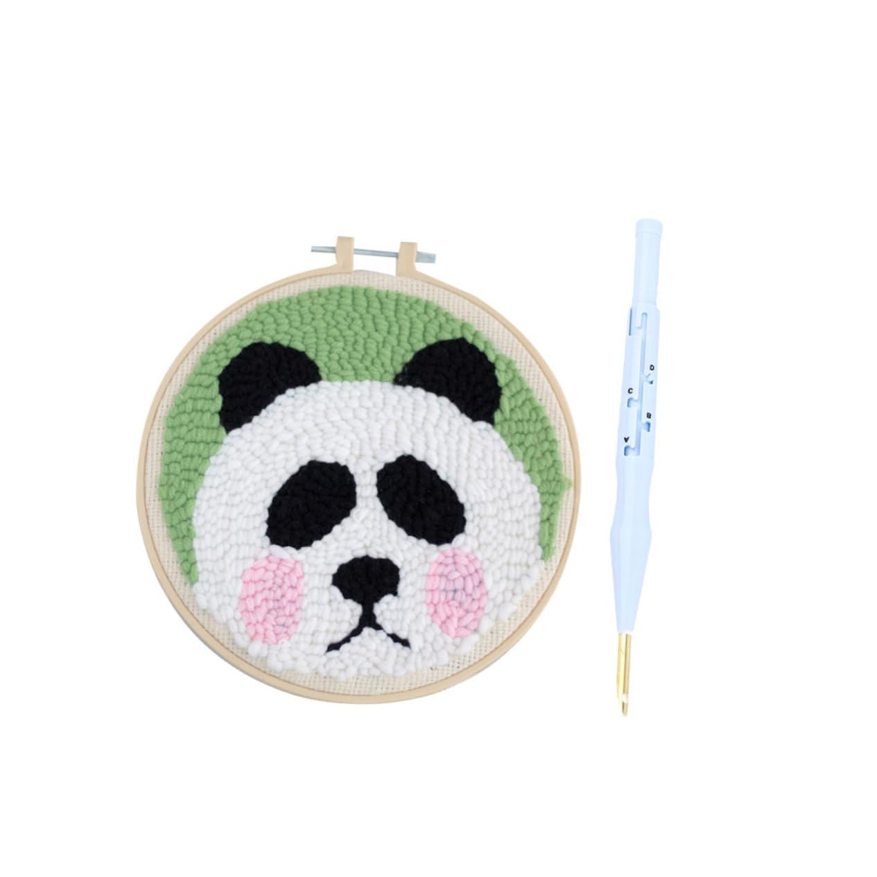 DIYEAH 2sets Strumenti Per Ricamo Kit Di Punch Needle Per Principianti Con Thread Colorati e Design Panda Per Attività Creative Per Ragazzo Ragazza e Adulti
