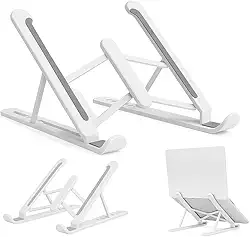 Suporte notebook Ajustável Liga de ALUMINIO, 6 POSICOES, saida de ar, serve para notebook tablet celular qualquer eletronico, Dobrável, com estojo de transporte