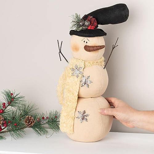 Factory-Direct-Craft-Rustic-Muslin-Snowman-with-Top-Hat-and-Rusty-Bells-Primitive-Fabric-Snowman-for-Christmas-Decorations-and-Holiday-Gifting-20-12-inches-High Factory Direct Craft Rustic Muslin Snowman with Top Hat and Rusty Bells Primitive Fabric Snowman for Christmas Decorations and Holiday Gifting 20 12 inches High