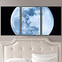 3 Piece Framed Canvas Wall Art Lunar Canvas Prints Home Artwork Decoration for Living Room,Bedroom - 16