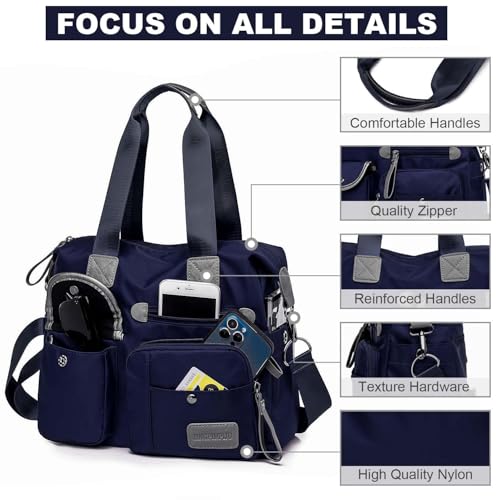Bolso Tote Multifuncional para Mujer de Nylon Grande miniatura 4