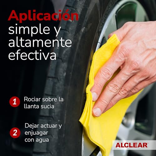ALCLEAR 721FR Limpiador de llantas, sin ácido, con indicador de color, para llantas de aluminio pintadas y mates, llantas de acero, llantas cromadas, botella de spray de 1.000 ml - Imagen 7