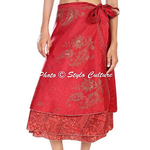 Indian Mid Length Wrap Skirts Wholesale Magic Wrap Womens Calf Length 10 Pc Multicoloured4