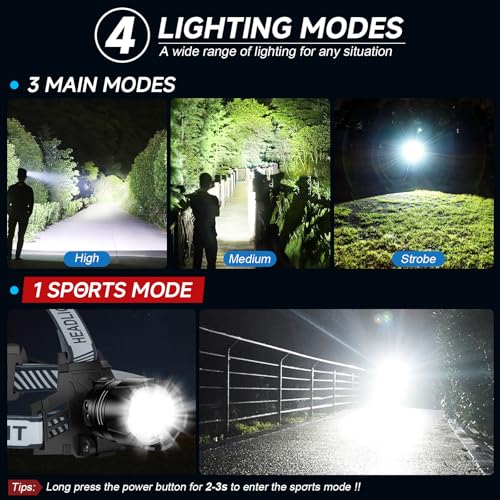 Faros delanteros recargables de 99000 lm y lámpara LED con sensor para frente 4