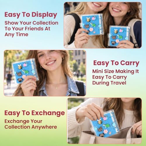 Pin Trading Pad, 4x4.3in Leather Pin Trading Book Pins Collection Book,Blue — 사진 4
