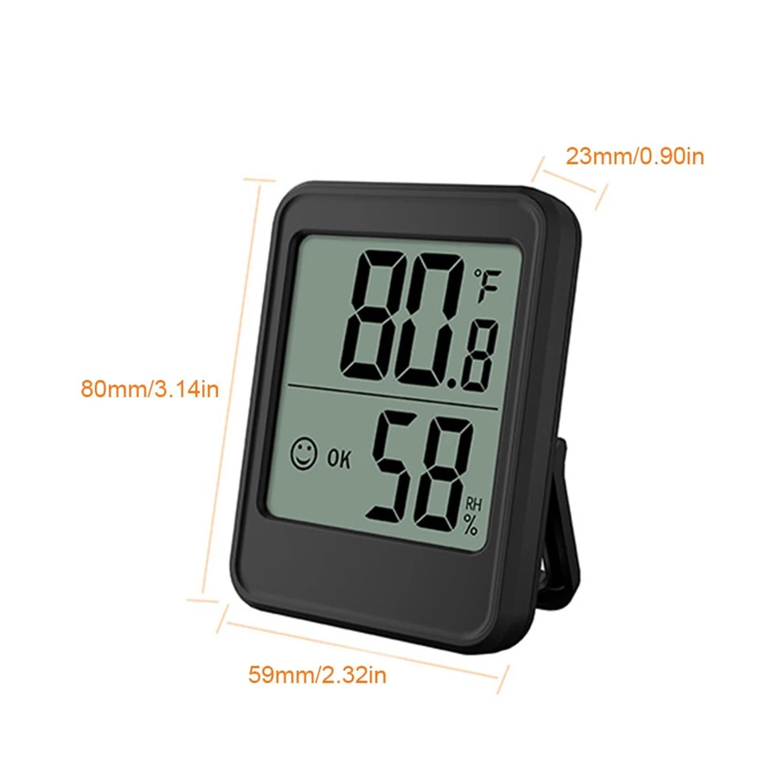 MC40/MC41 Termometro igrometro Digitale for Interni, retroilluminazione, misuratore di Temperatura e umidità, sensore di misurazione, Stazione meteorologica(Red)