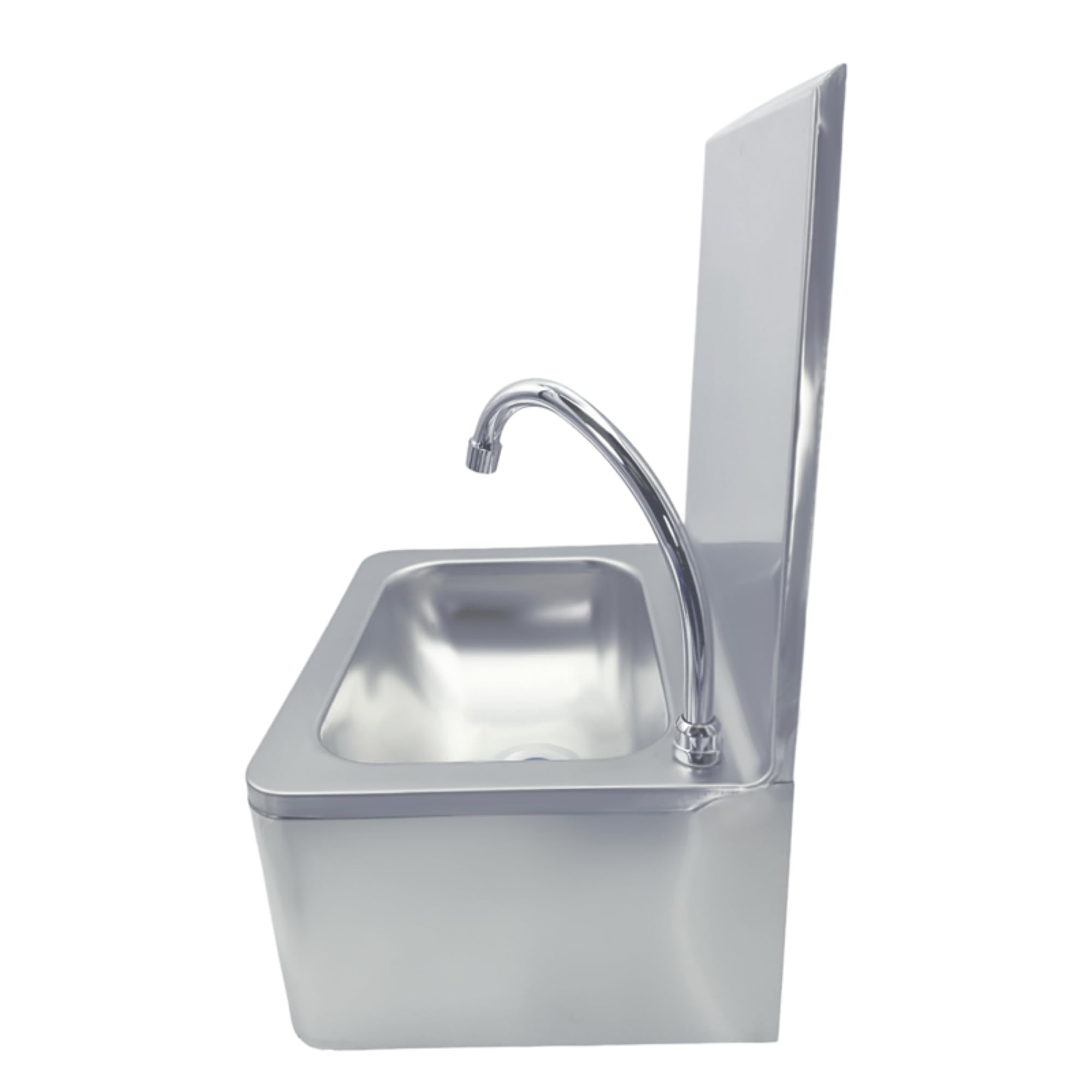 Lave-Mains INOX à Commande Fémorale avec Distributeur de Savon - sans Contact - Eau Froide – Compact