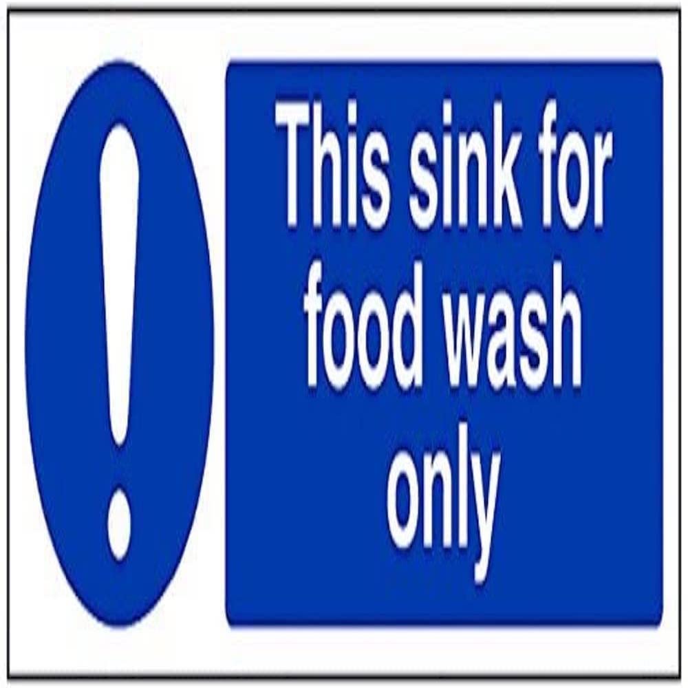 V Safety This Sink For Food Wash Only Sign - 300mm x 100mm - 1mm Rigid Plastic