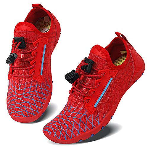 Caitin Chaussures aquatiques légères à séchage rapide pour garçons et filles (petit enfant/grand enfant), 3#Rouge, 12.5 Kids UK