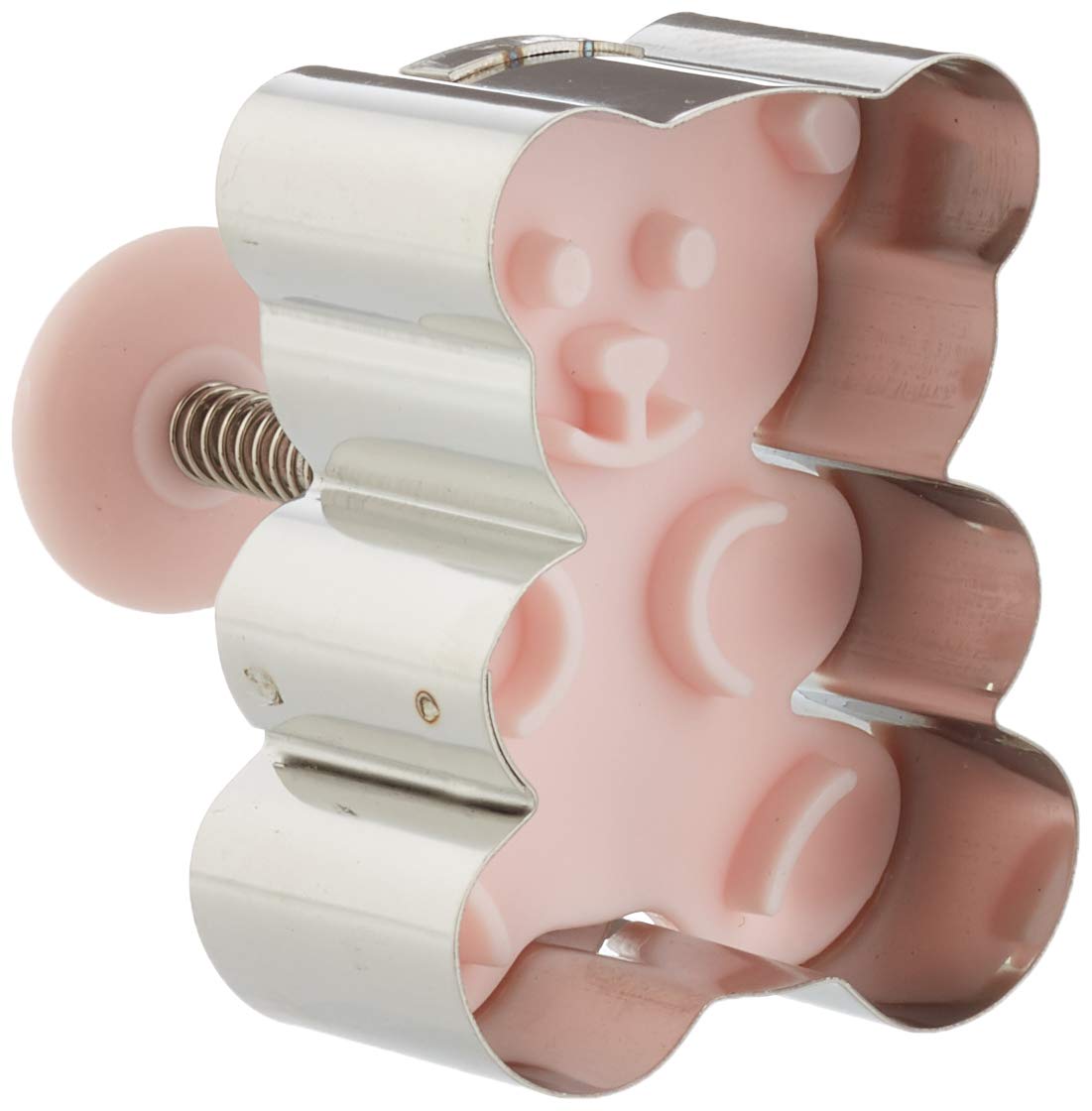 Staedter Embossing Bear Cookie Cutter with Ejector, Stainless Steel, Pink, 30 x 30 x 30 cm