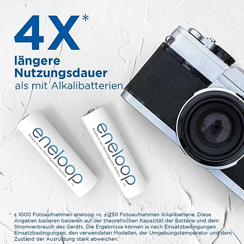 eneloop AAA/Micro Packung mit 4 NI-MH-Akkus, NEU mit verbesserter Mindestkapazität von 800 mAh 3